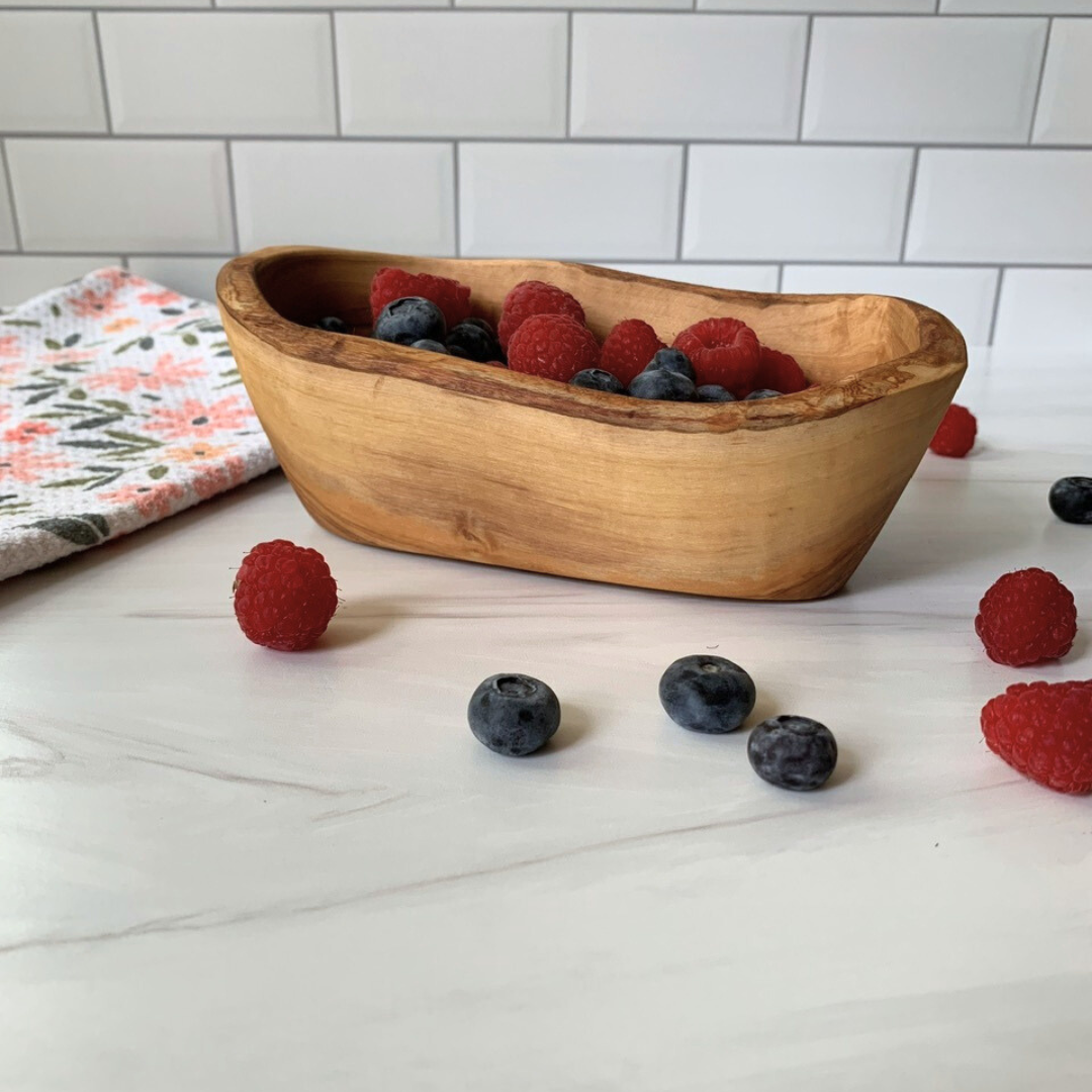Rustic Olive Wood Snack Dish