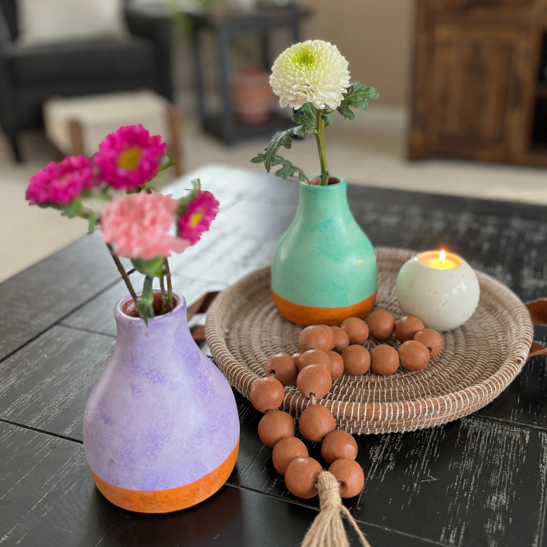 Washed Verdigris Bud Vase