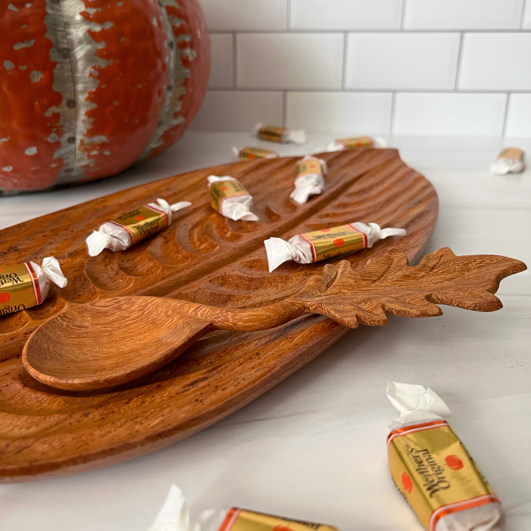 Hand-carved Leaf Shaped Wooden Spoon