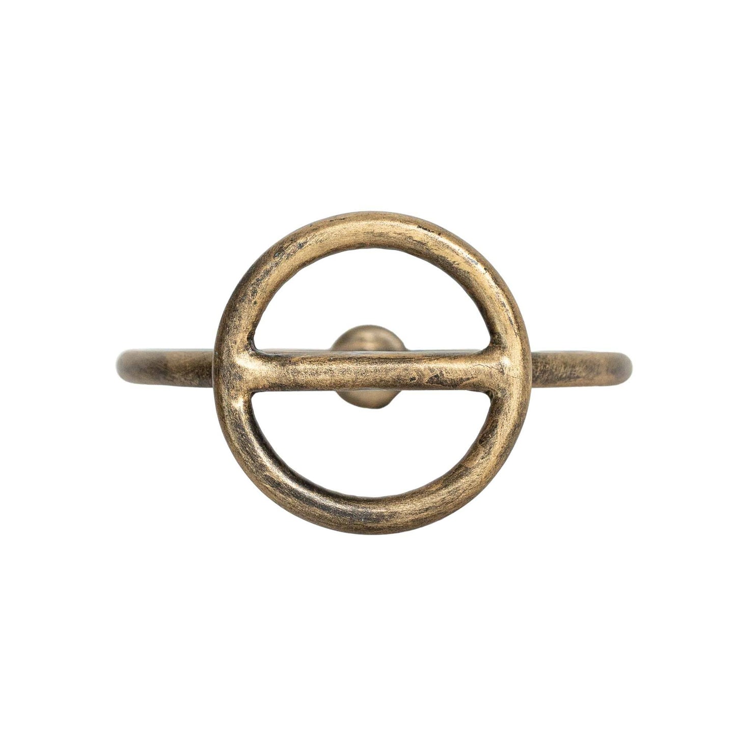 Brass Round Sculpture Taper Candle Holder