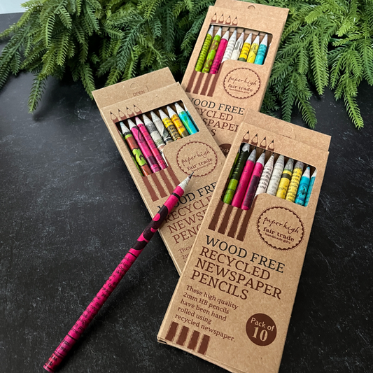 Recycled Newspaper Pencil Set