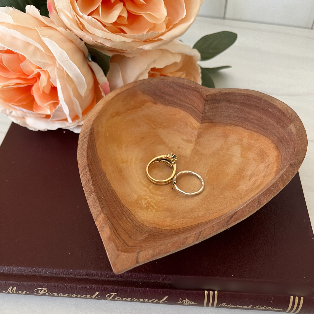 Olive Wood Heart Bowl