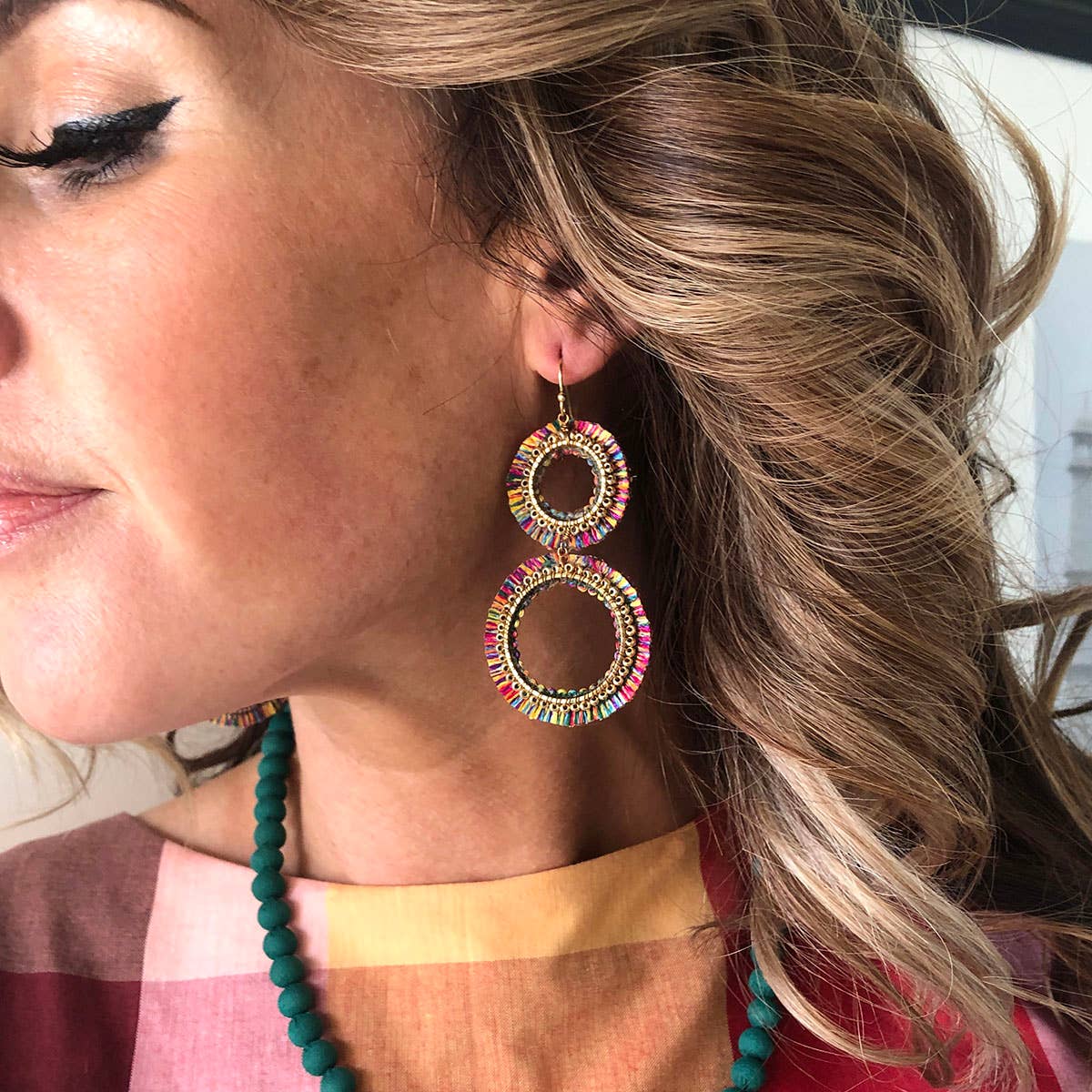 Raja Rainbow Double Hoops earrings