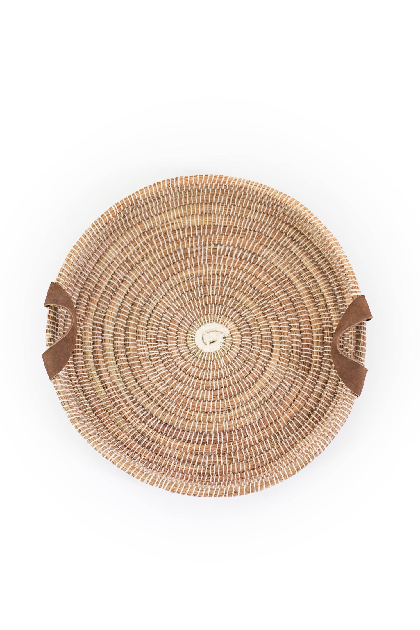 Pine Needle Tray with Leather Handles