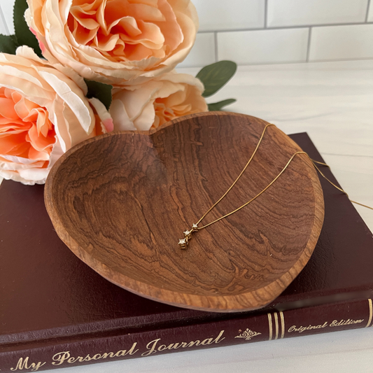 Shallow Olive Wood Heart Dish
