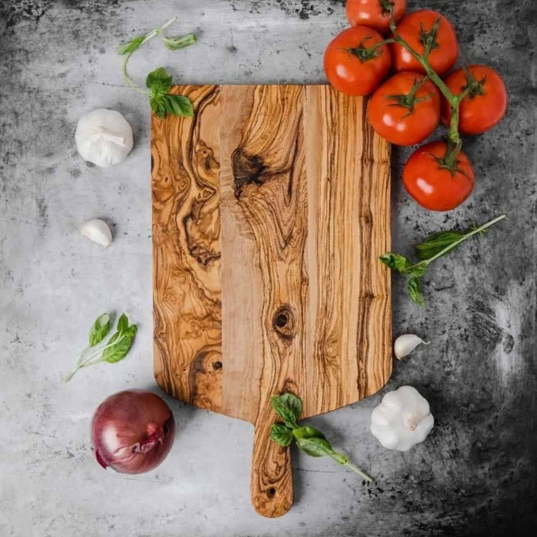 Olive Wood Charcuterie Board with Handle