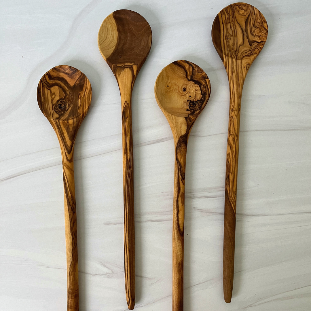 Olive Wood Round Spoon