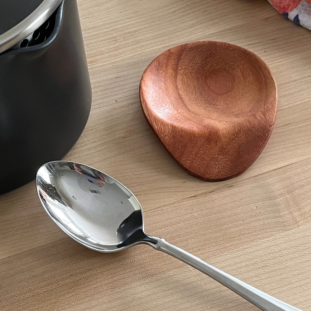 Hand Carved Wood Spoon Rest: Macawood