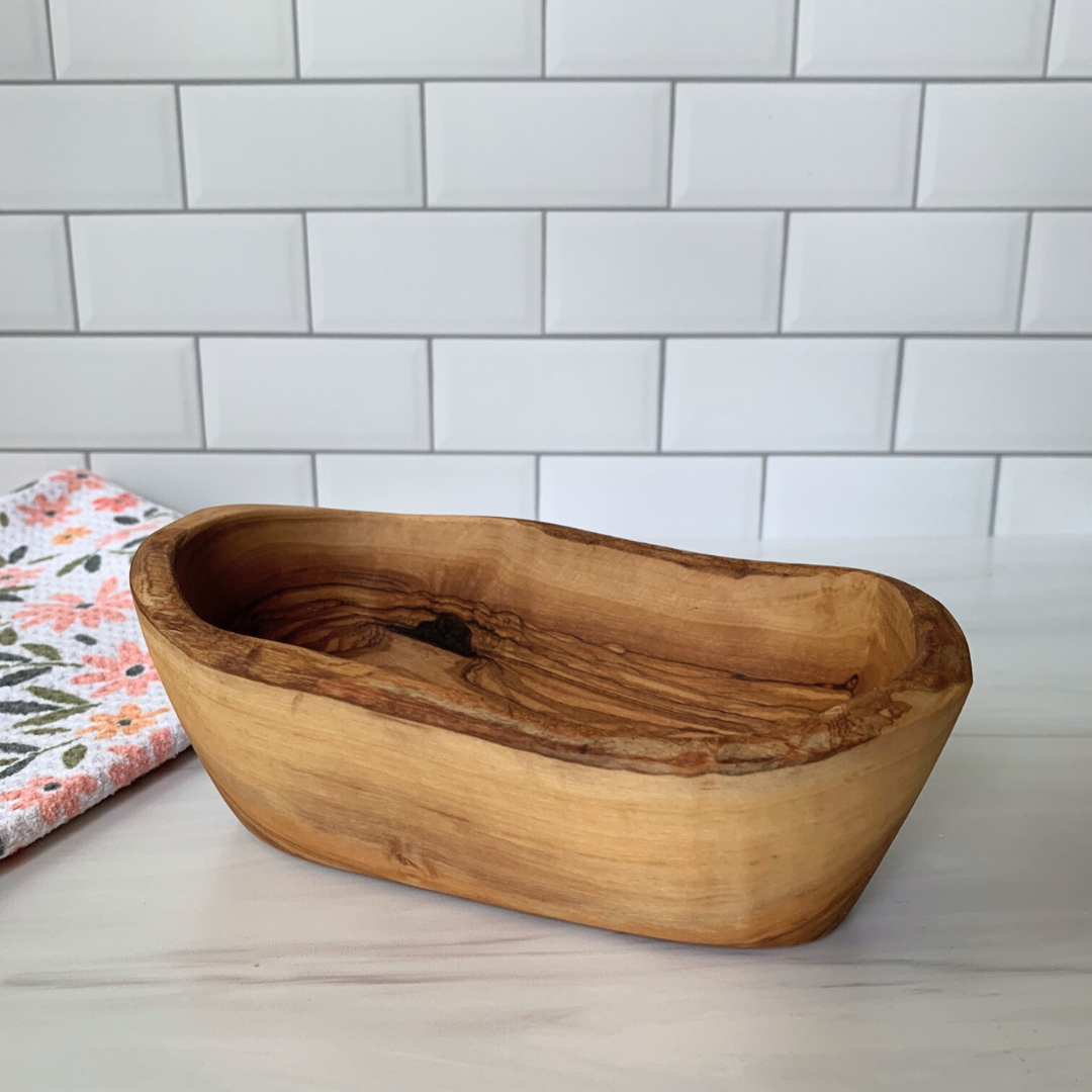 Rustic Olive Wood Snack Dish