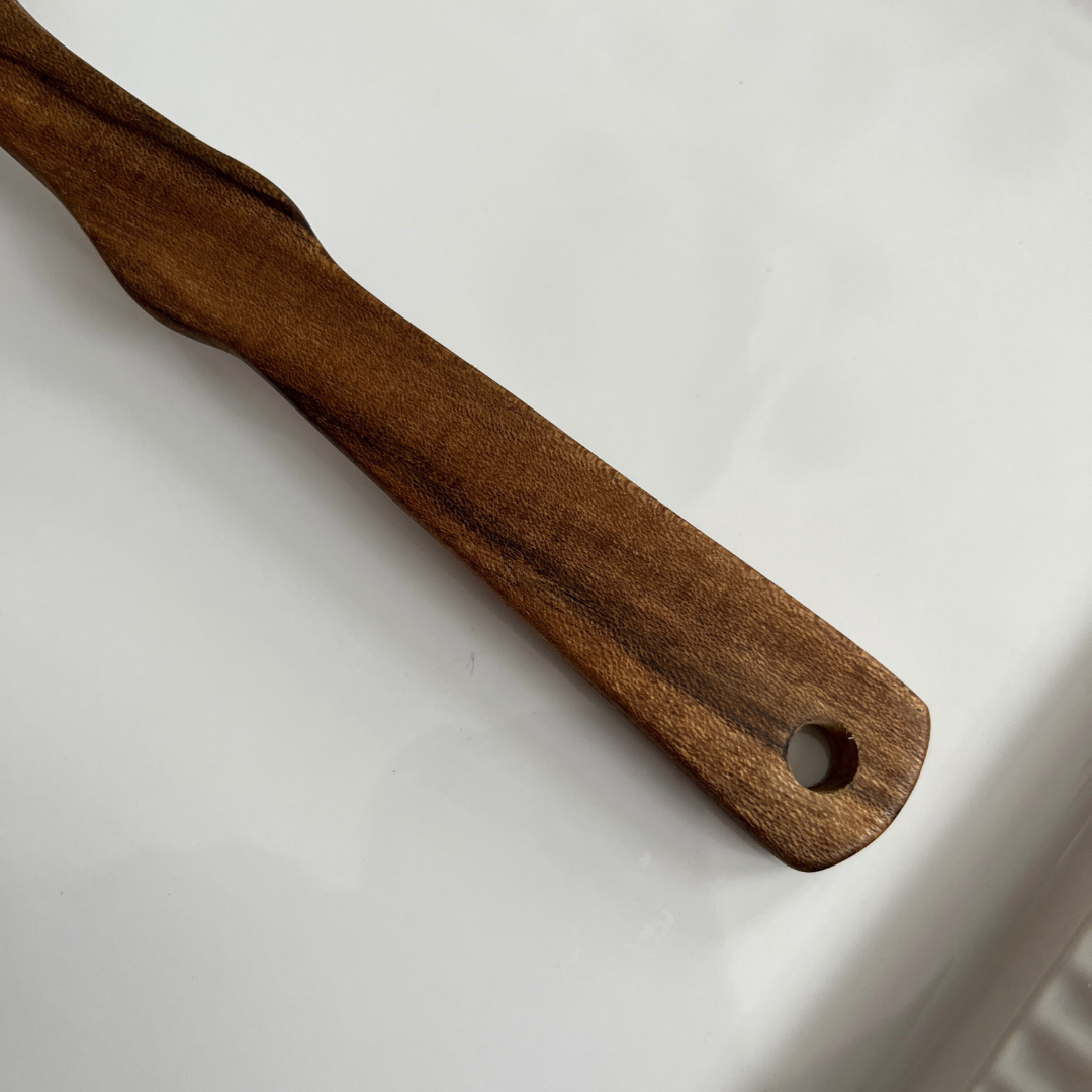 Hand Carved Wood Cake Server: Laurelwood