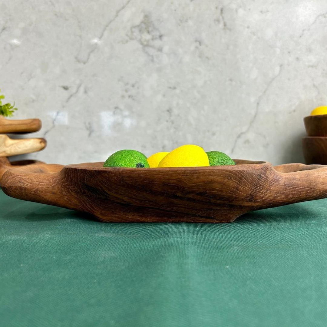 Rustic Handled Teak Tray - Small