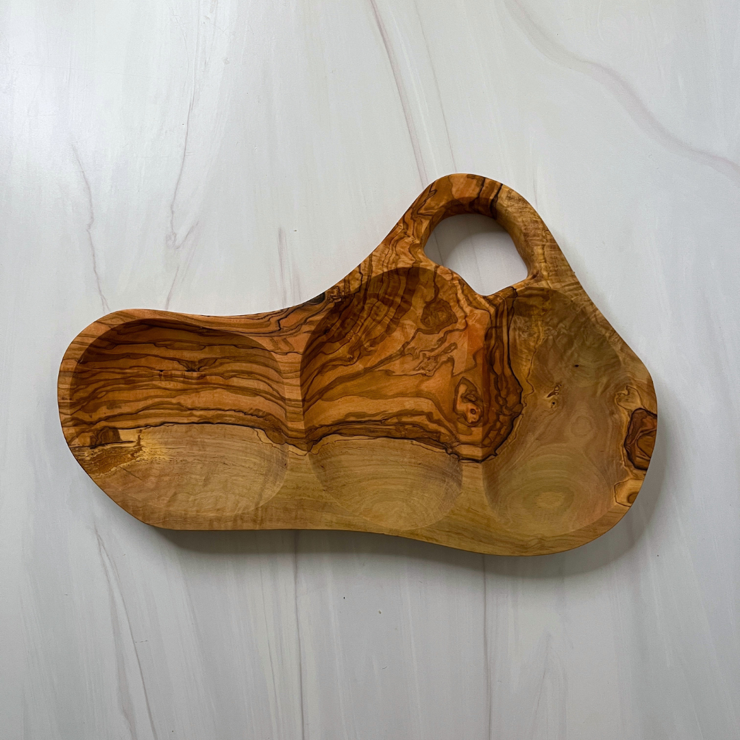 Olive Wood Appetizer Tray: 12"-14"