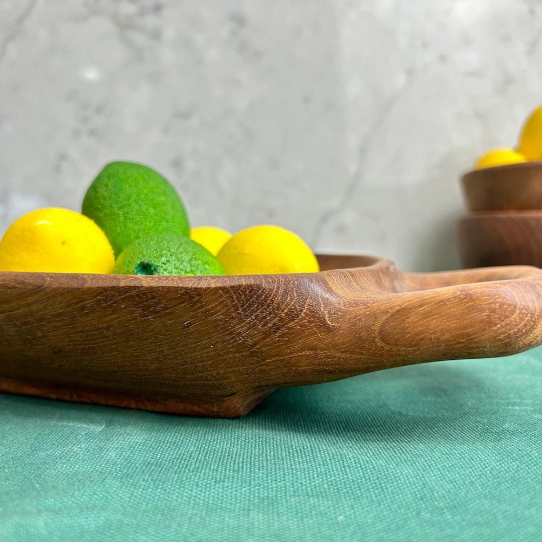 Rustic Handled Teak Tray - Small