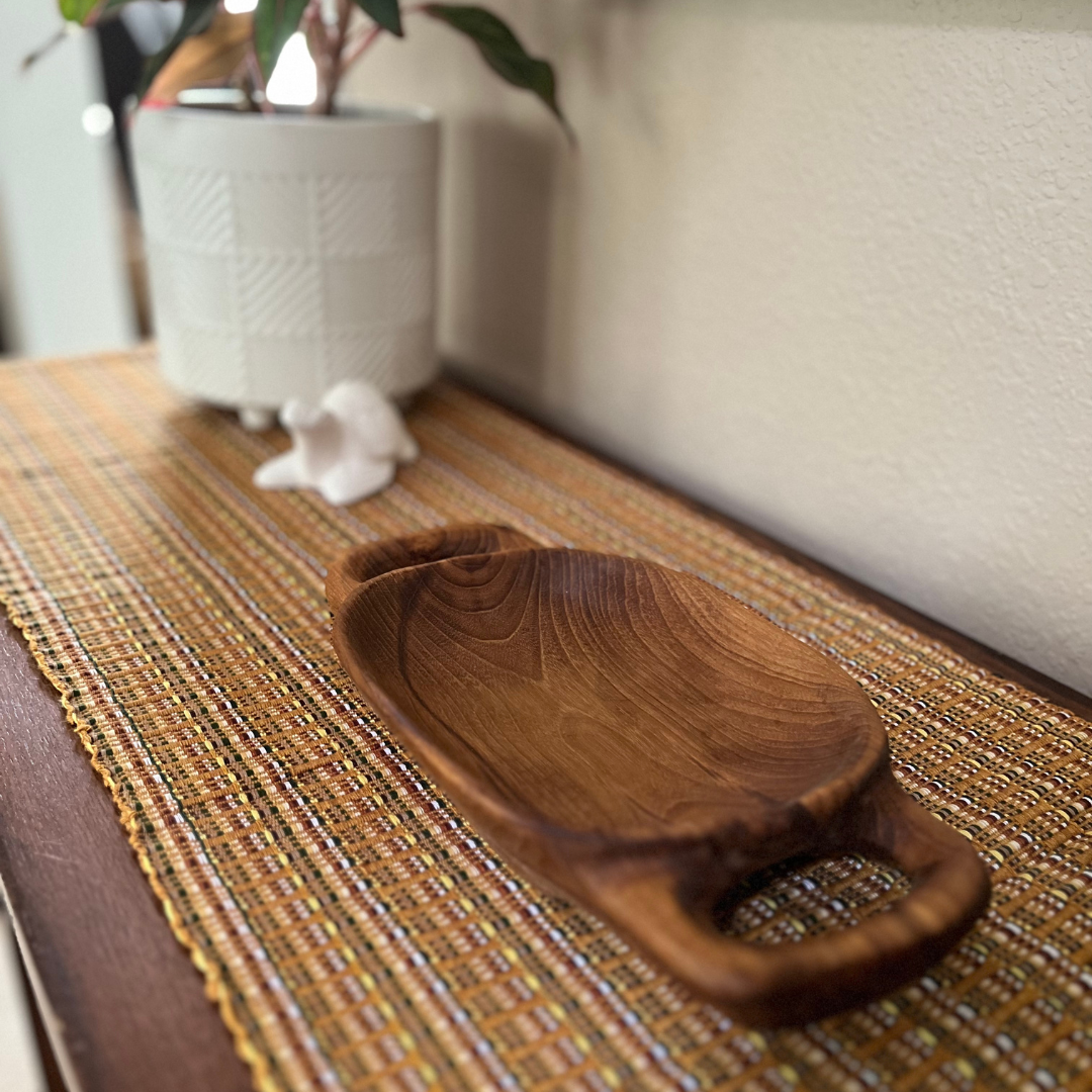Rustic Handled Teak Tray - Small