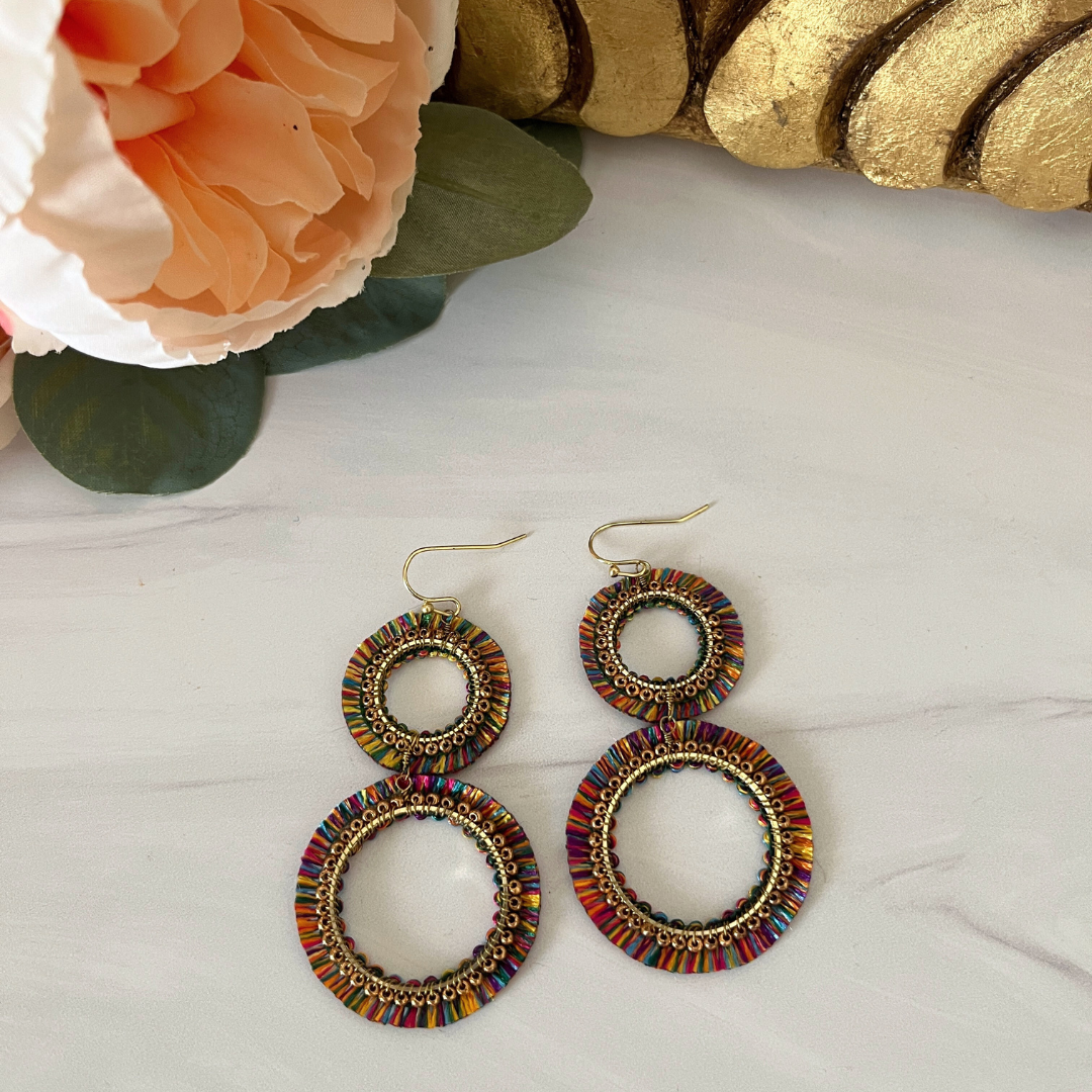 Raja Rainbow Double Hoops earrings