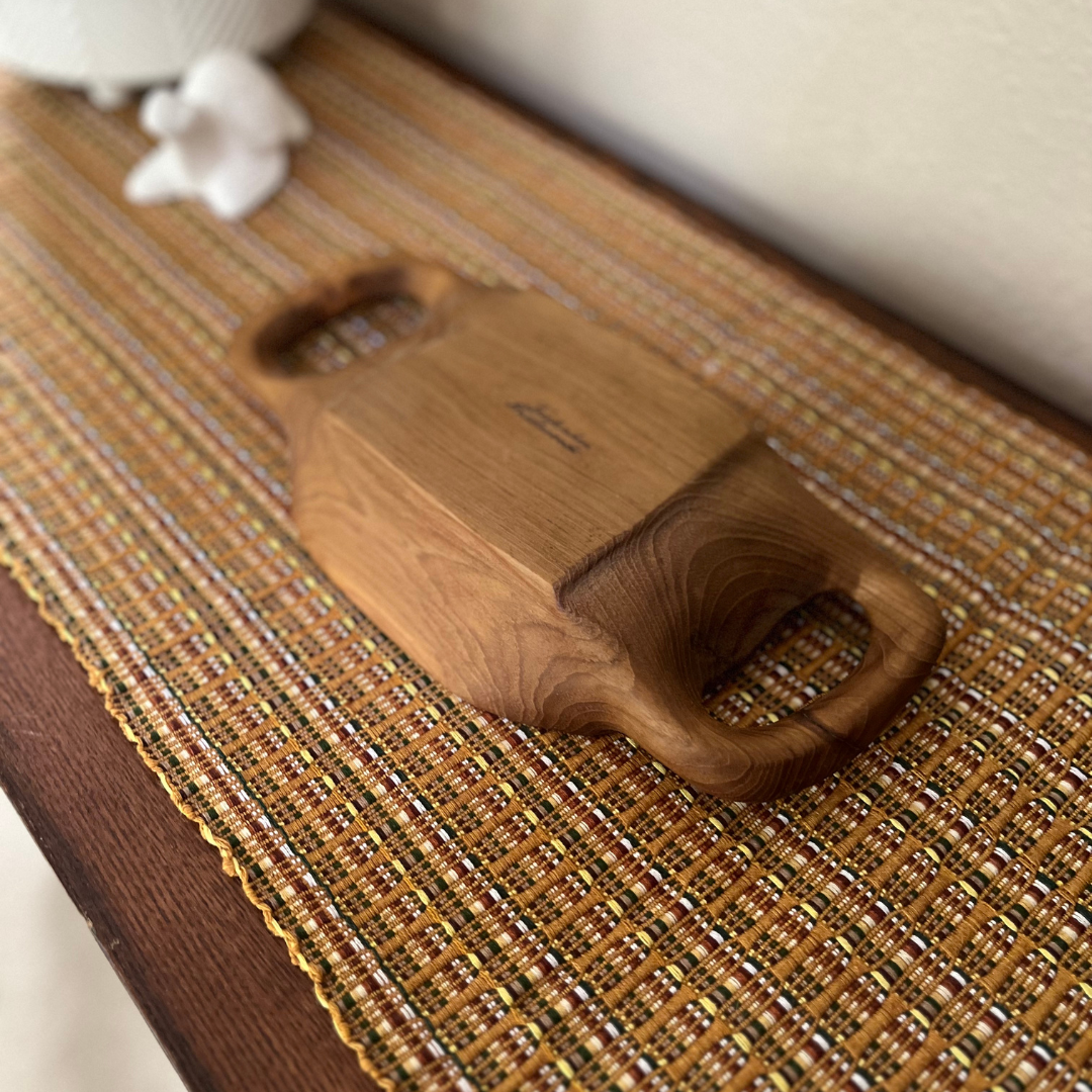 Rustic Handled Teak Tray - Small