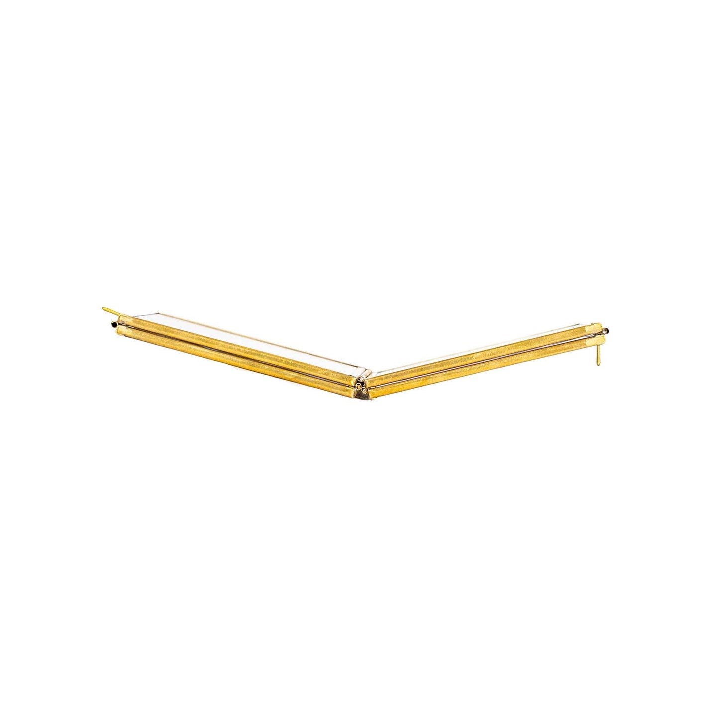 Two-Photo Folding Brass Picture Frame (4x4)