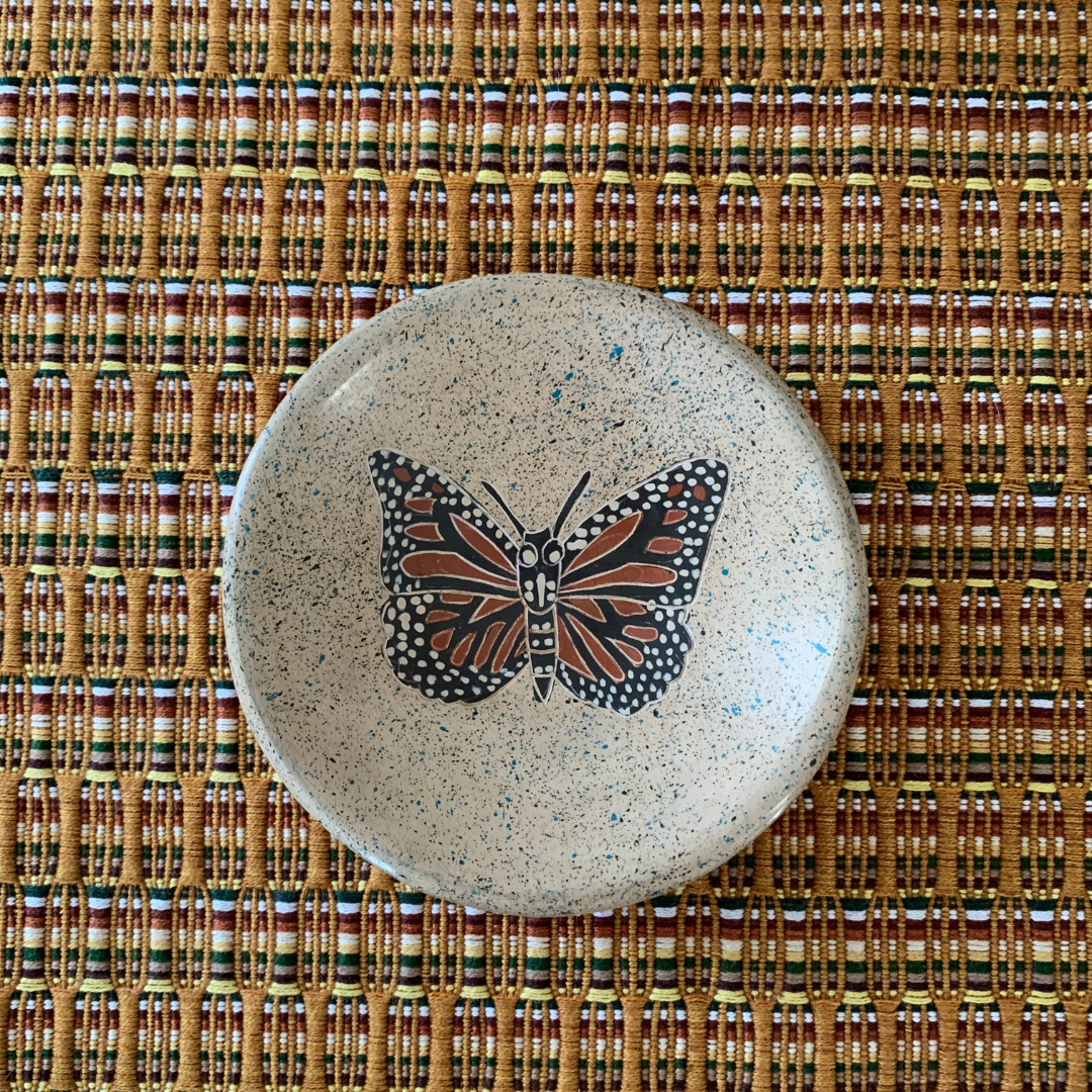 Monarch Butterfly Ceramic Ring Dish (Cream)