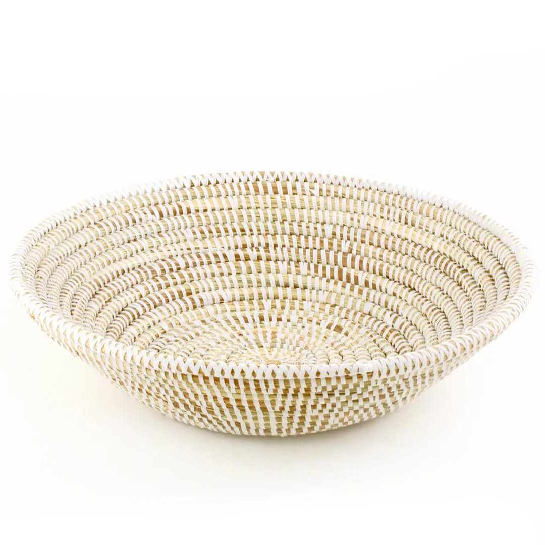 Woven White Grain Basket