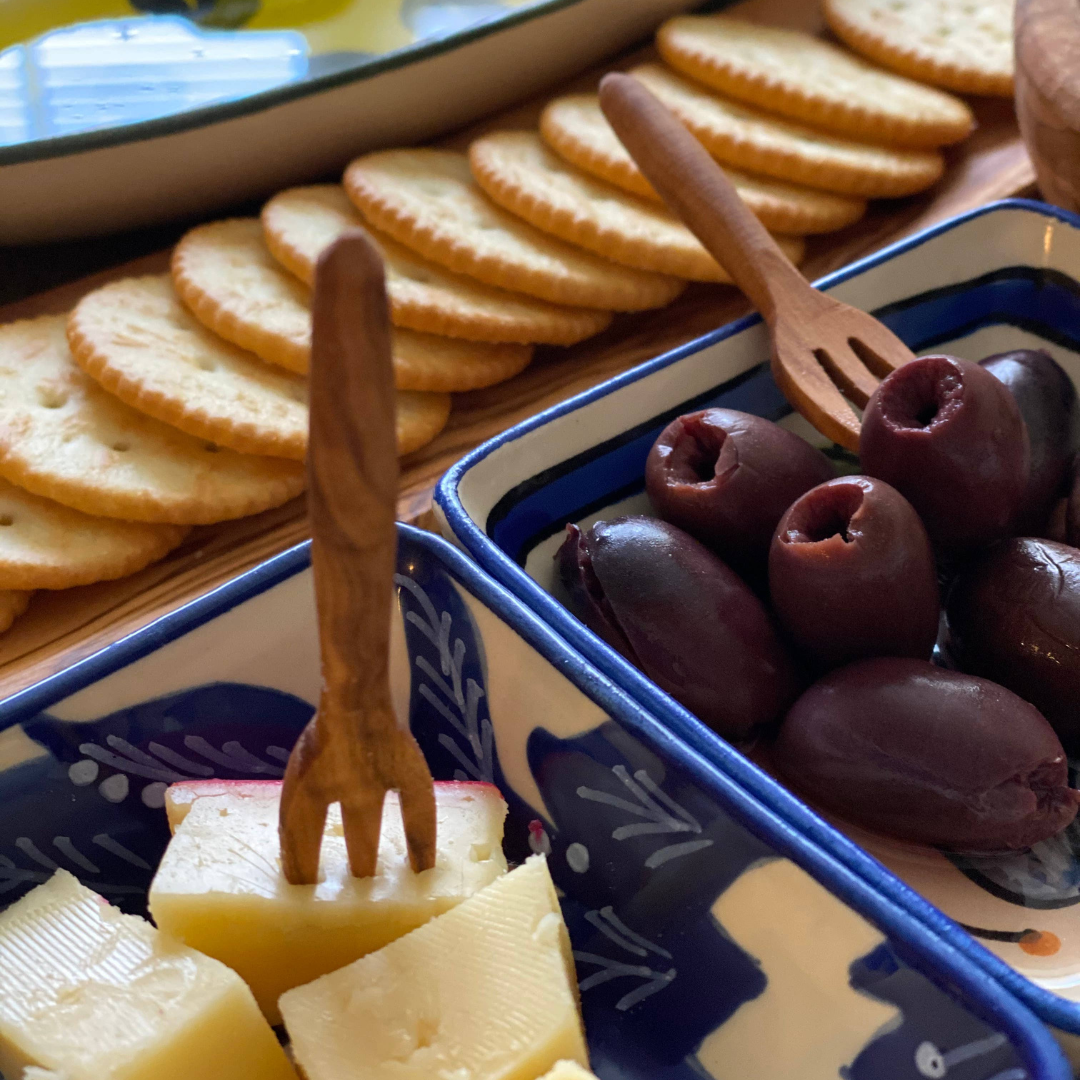 Mini Olive Wood Appetizer Fork - Set of 2