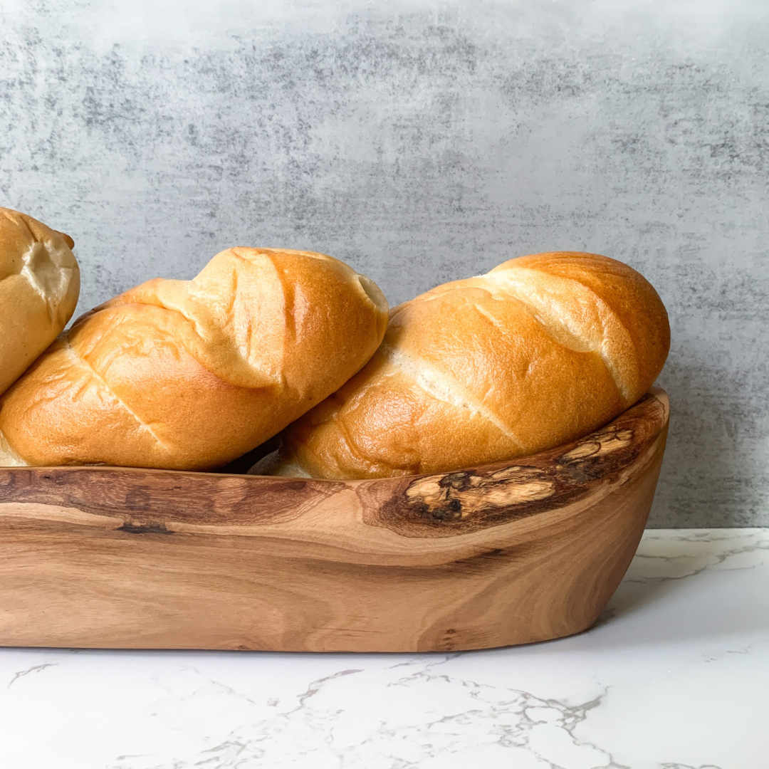 Rustic Olive Wood Long Bowl