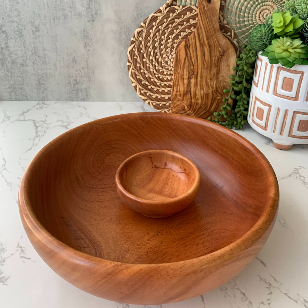 Tropical Hardwood Serving Bowl Set