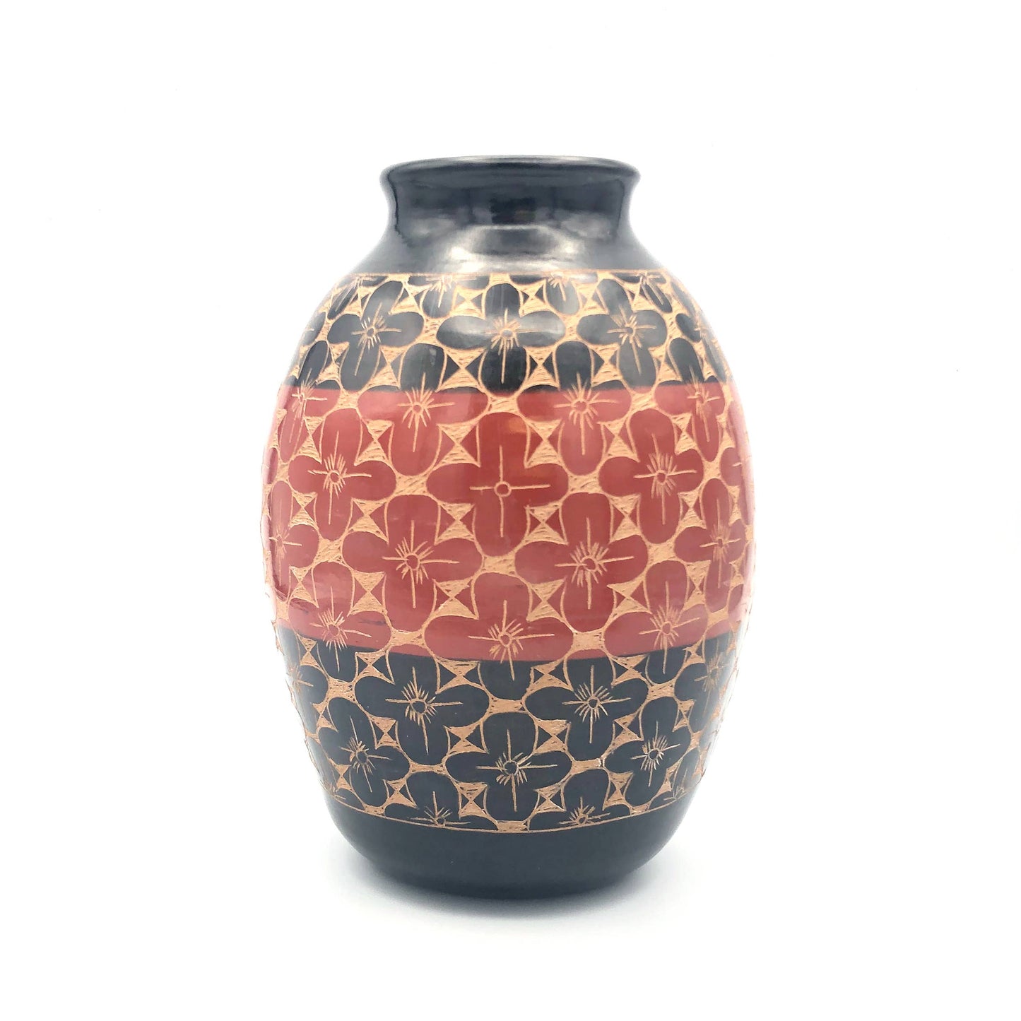Rust Flower Ceramic Vase