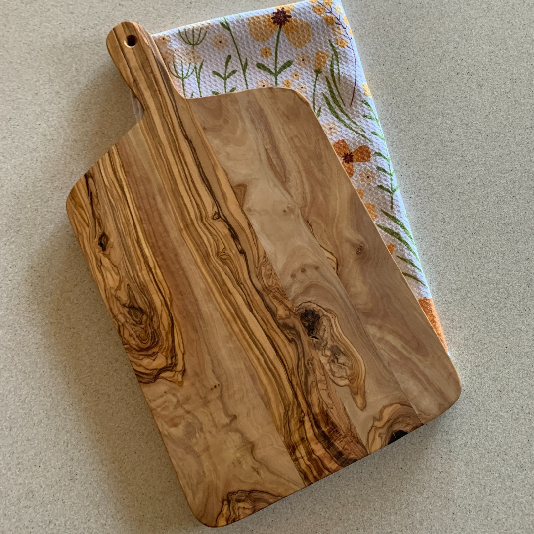 Olive Wood Charcuterie Board with Handle