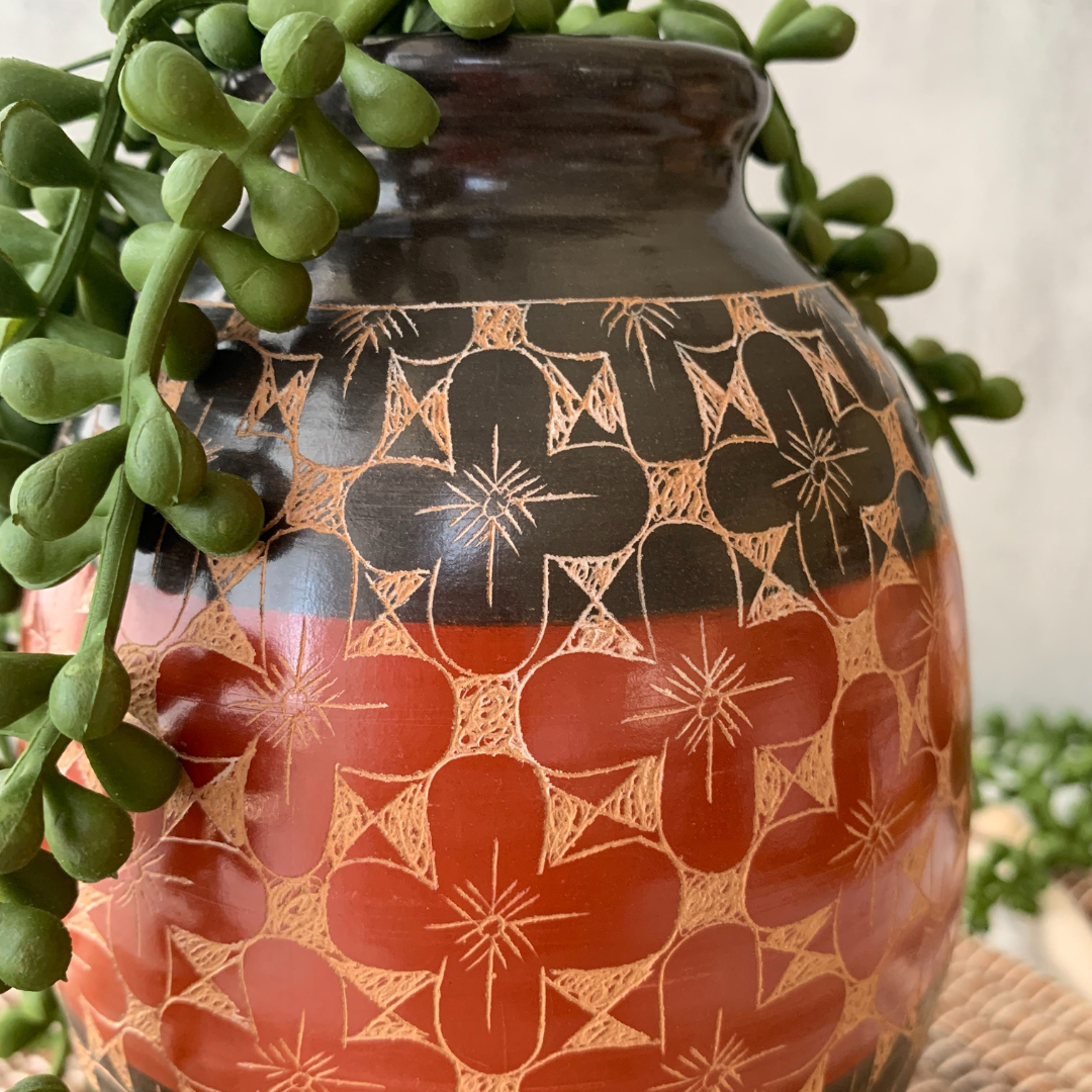Rust Flower Ceramic Vase