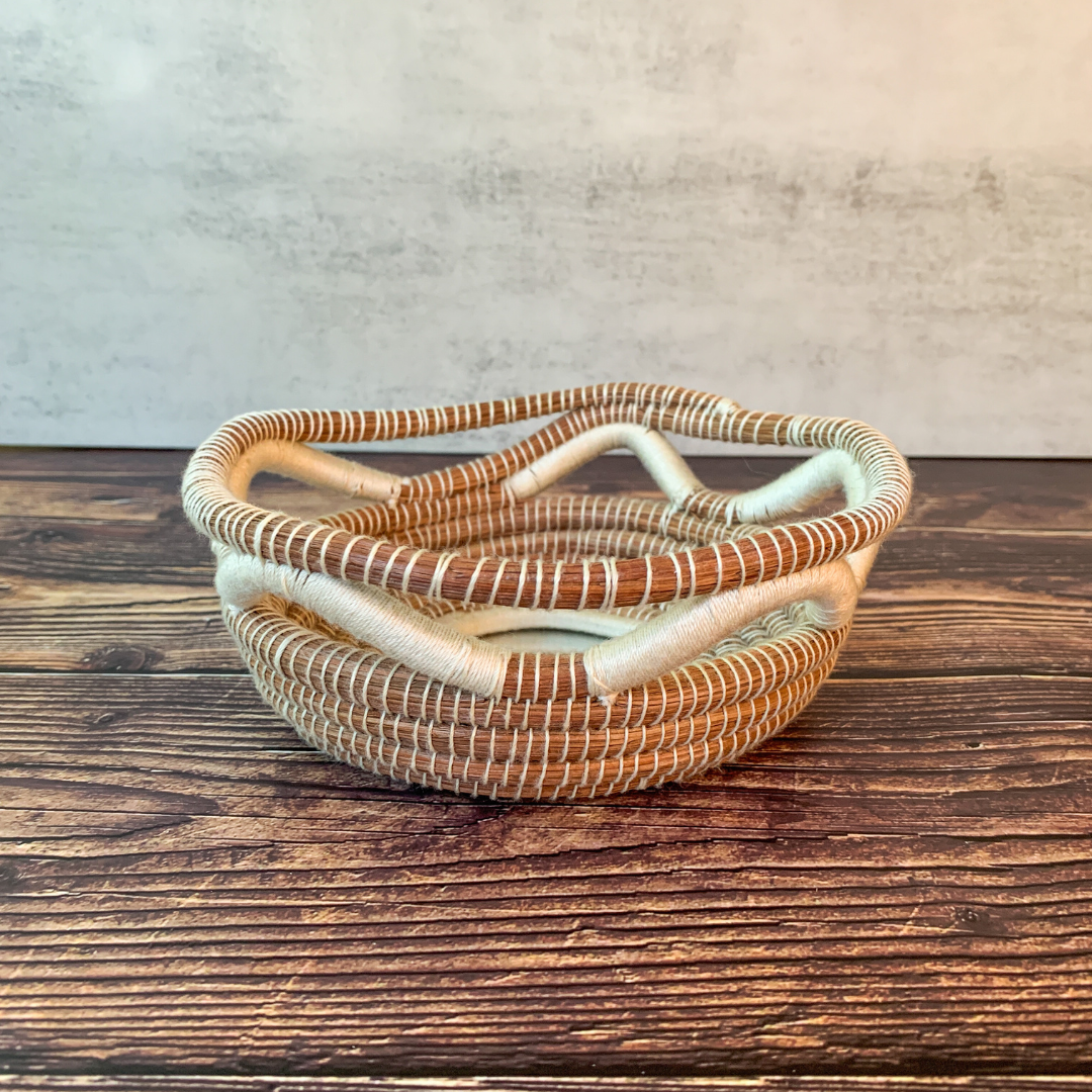 Bohemian Mirror Wall Basket - Sand