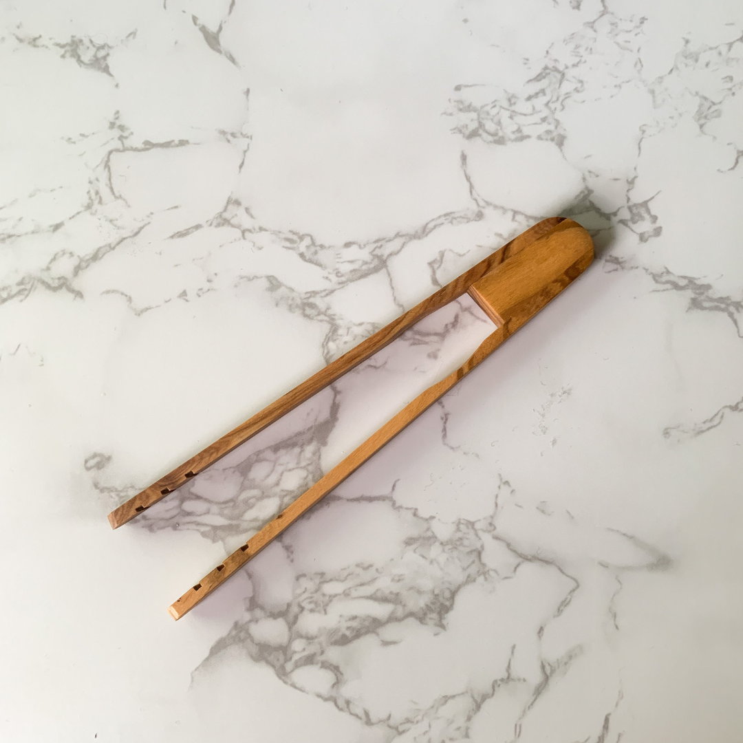 Olive Wood Toaster Tongs