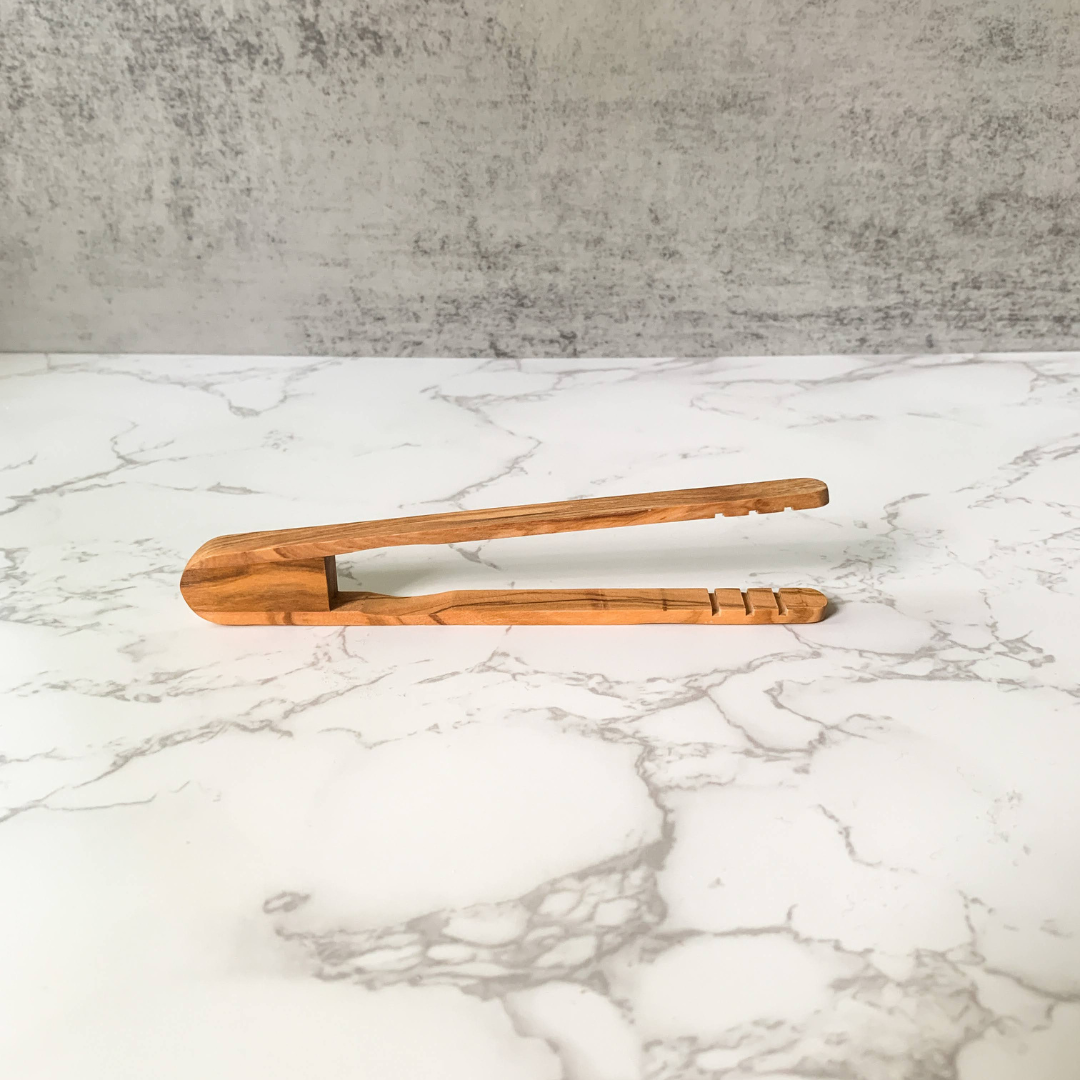 Olive Wood Toaster Tongs