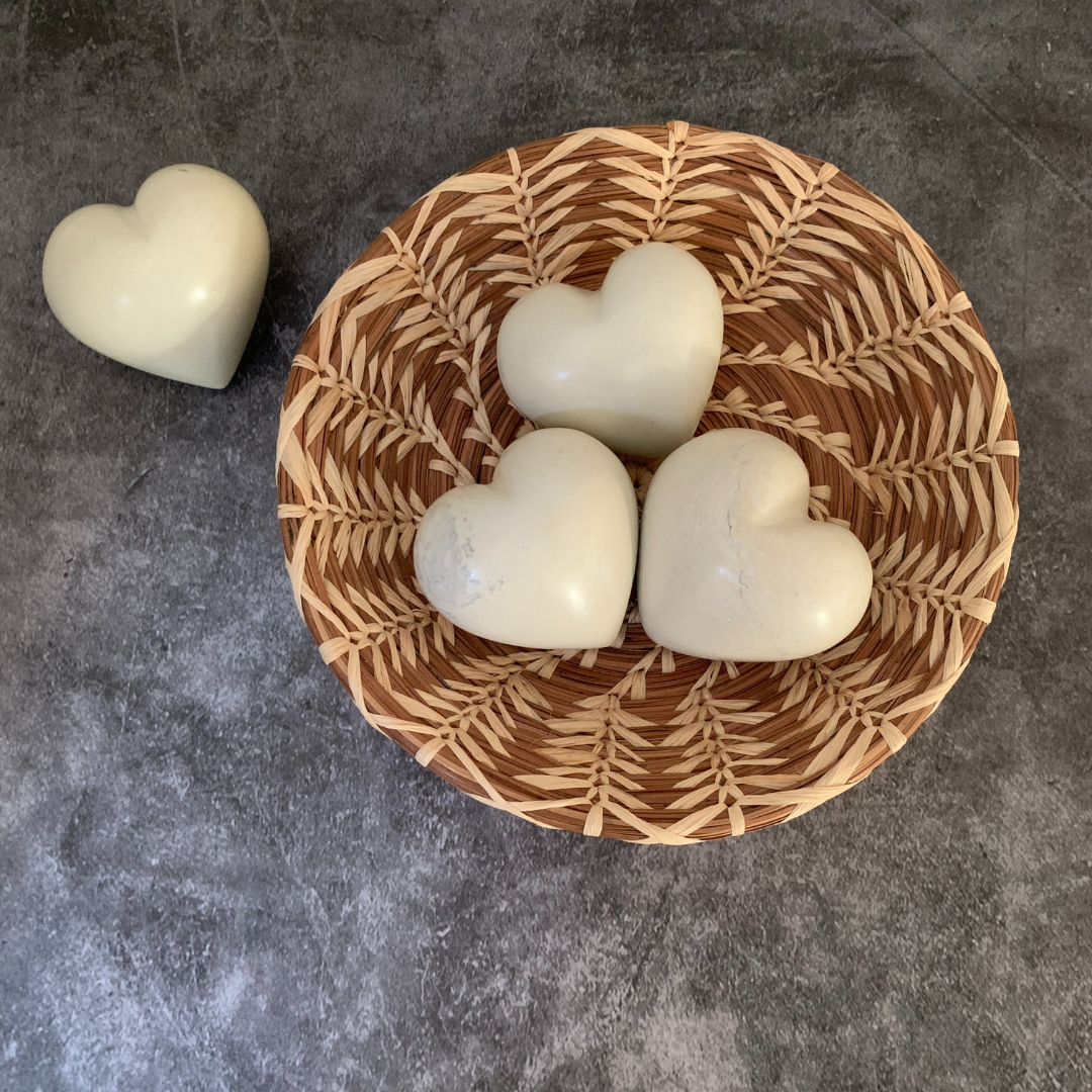 Natural Soapstone Heart Keepsakes
