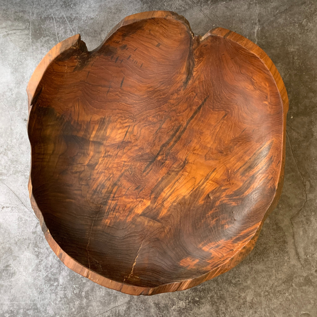 Large Live Edge Teak Bowl