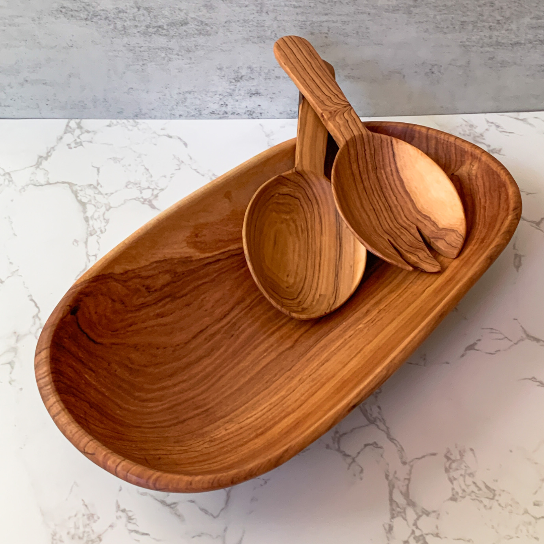 Olive Wood Salad Bowl