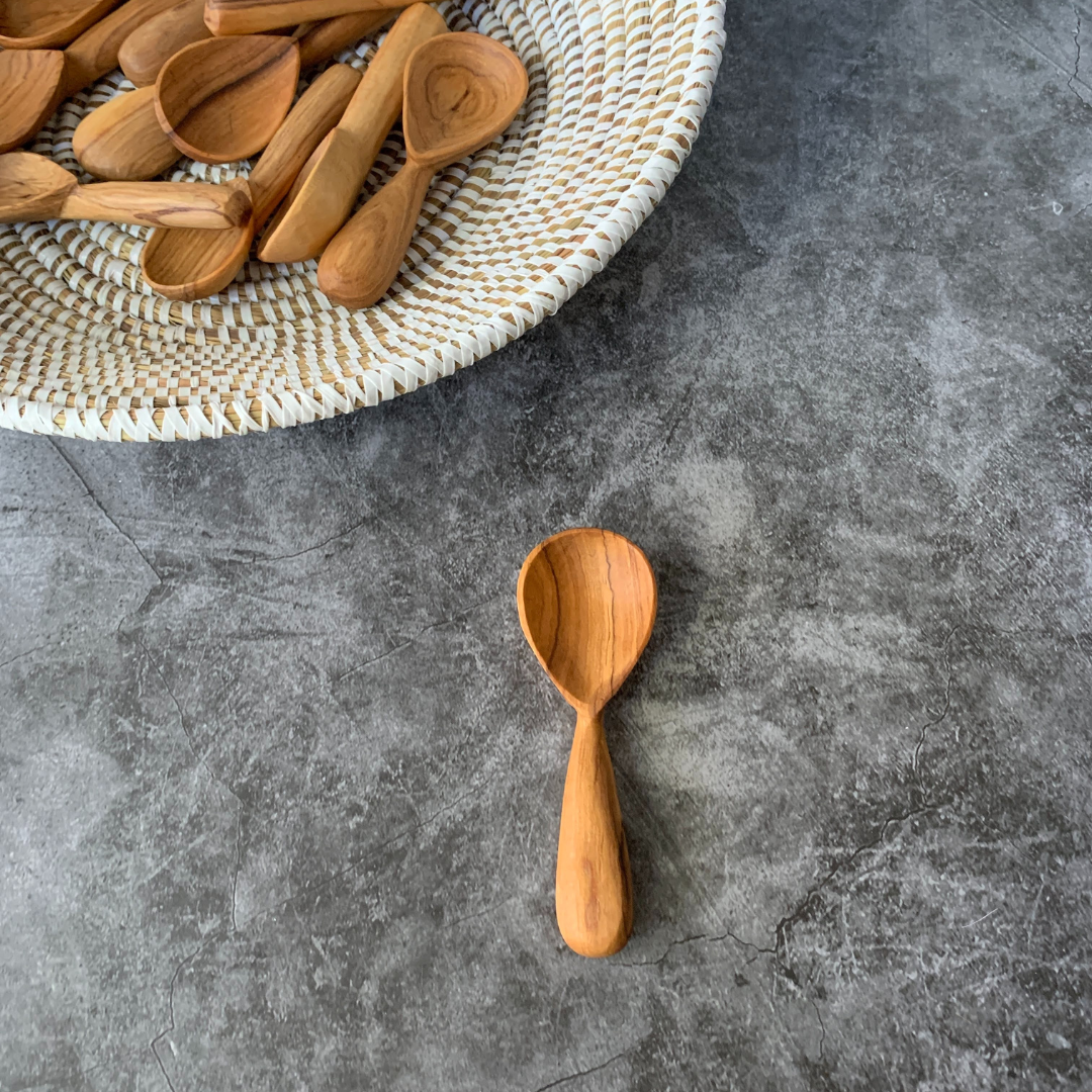 Olive Wood Teardrop Spoon
