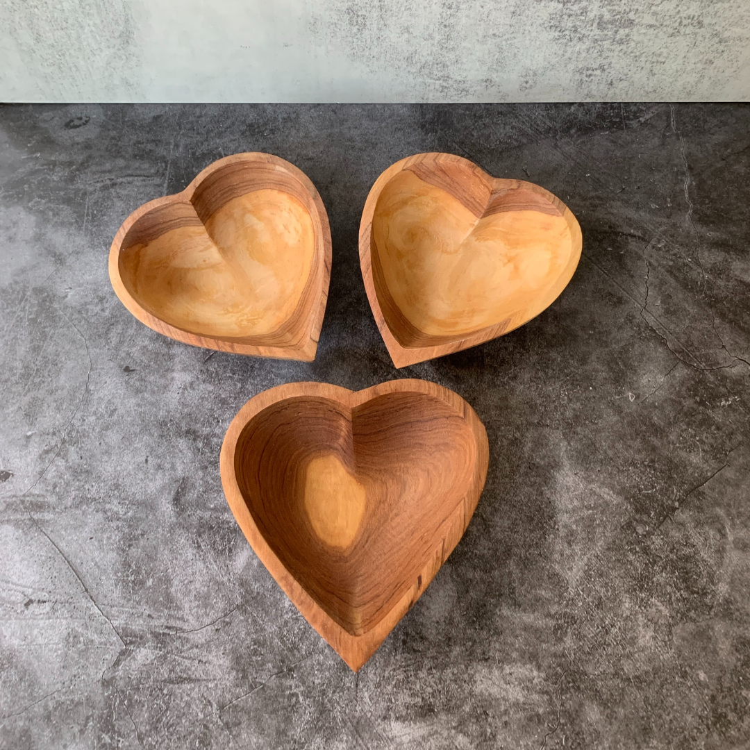 Olive Wood Heart Bowl