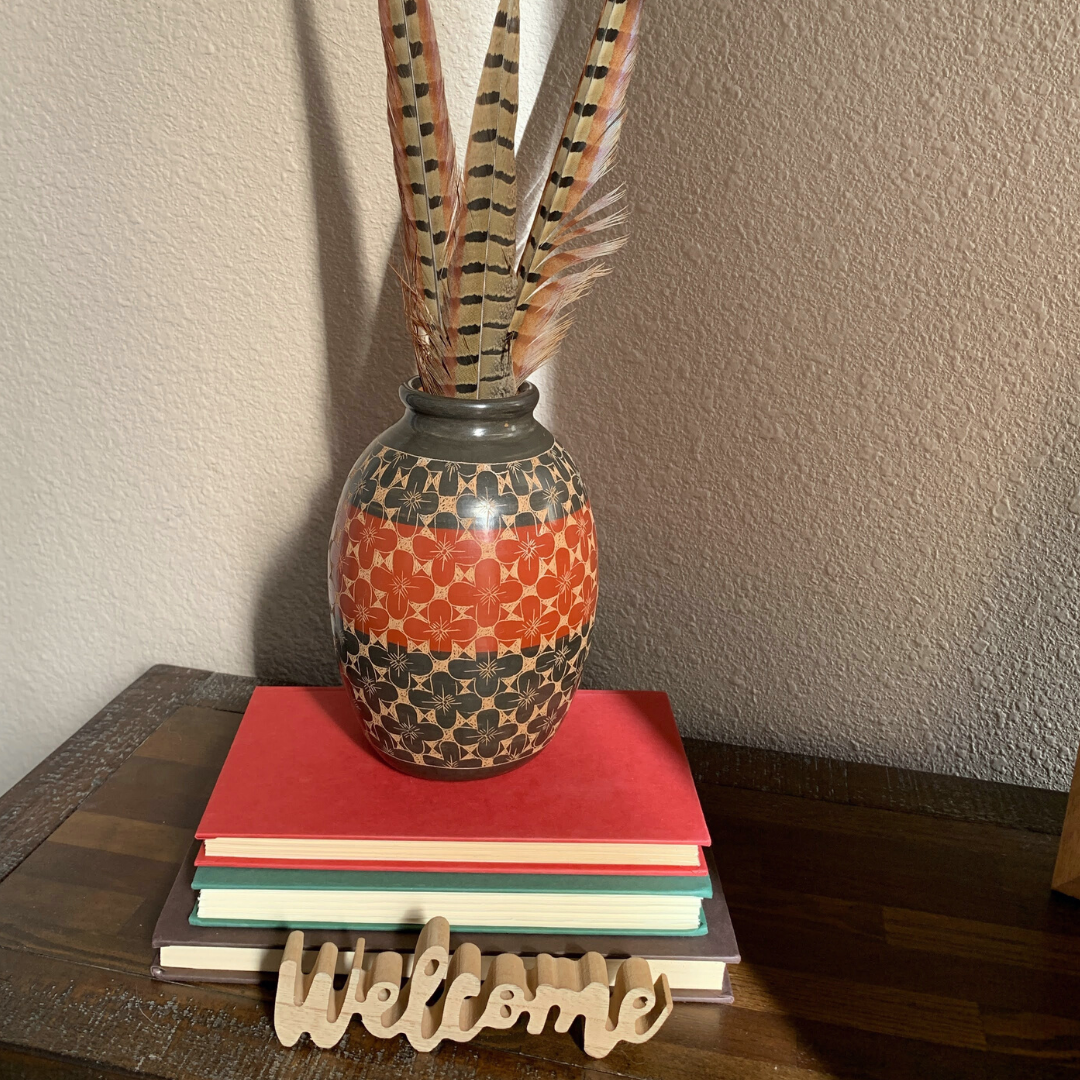 Rust Flower Ceramic Vase