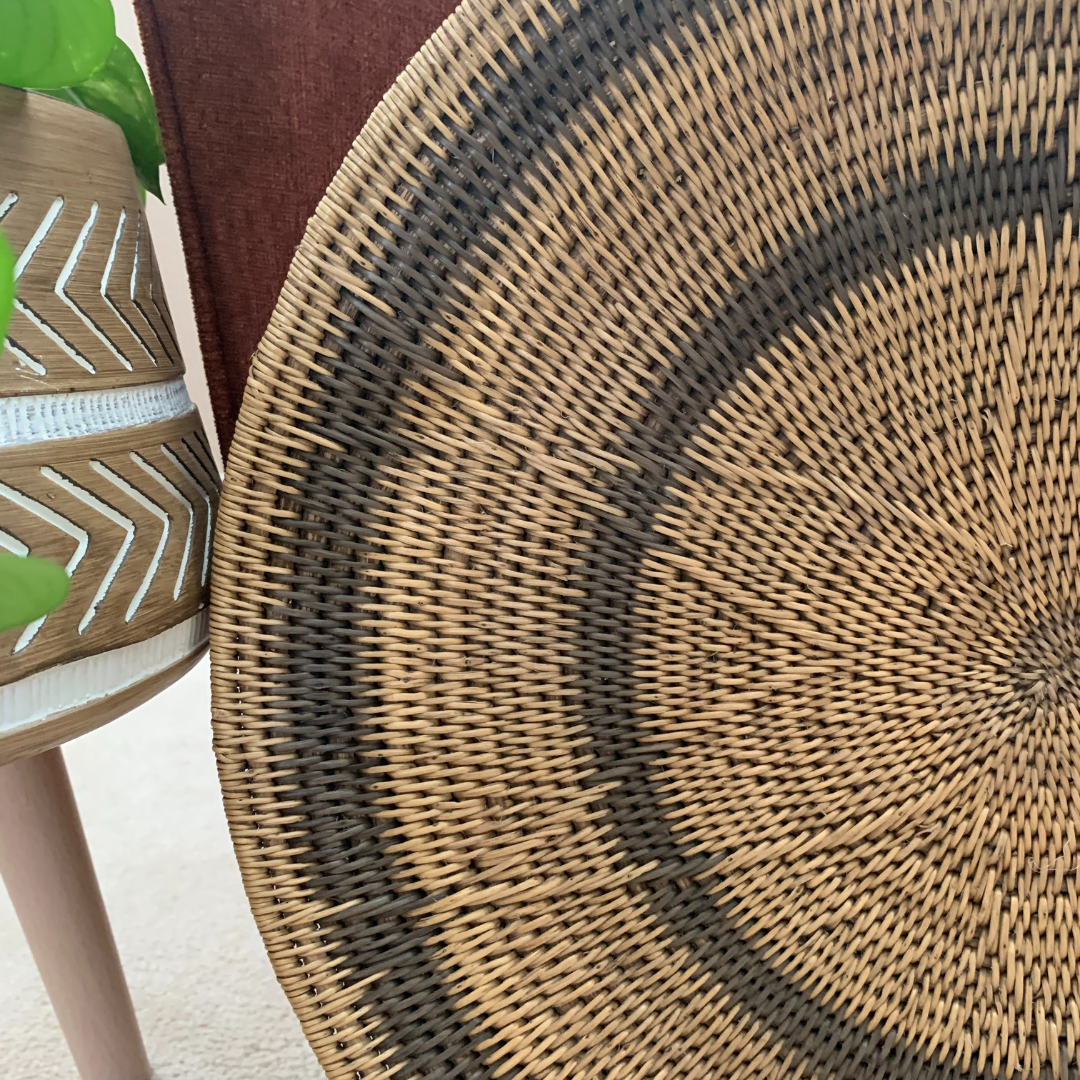 Makenge Root Wedding Basket - Black Rings