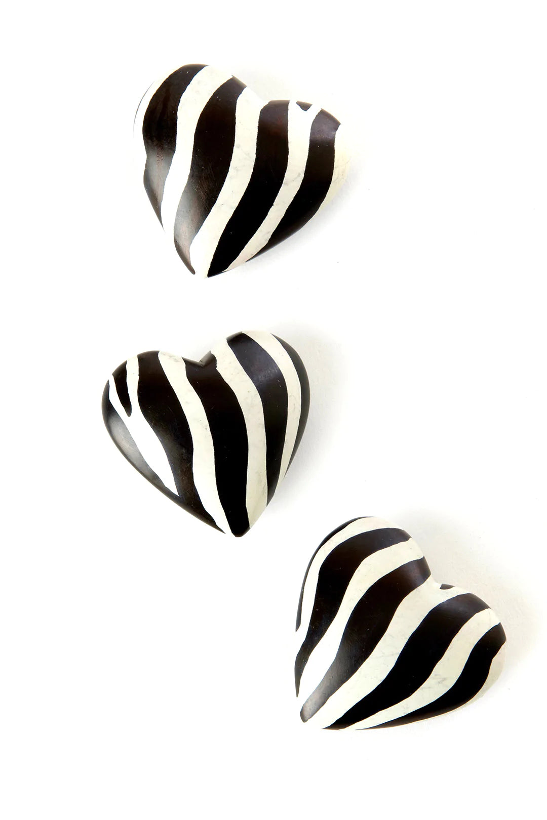 Zebra Print Soapstone Hearts Keepsake