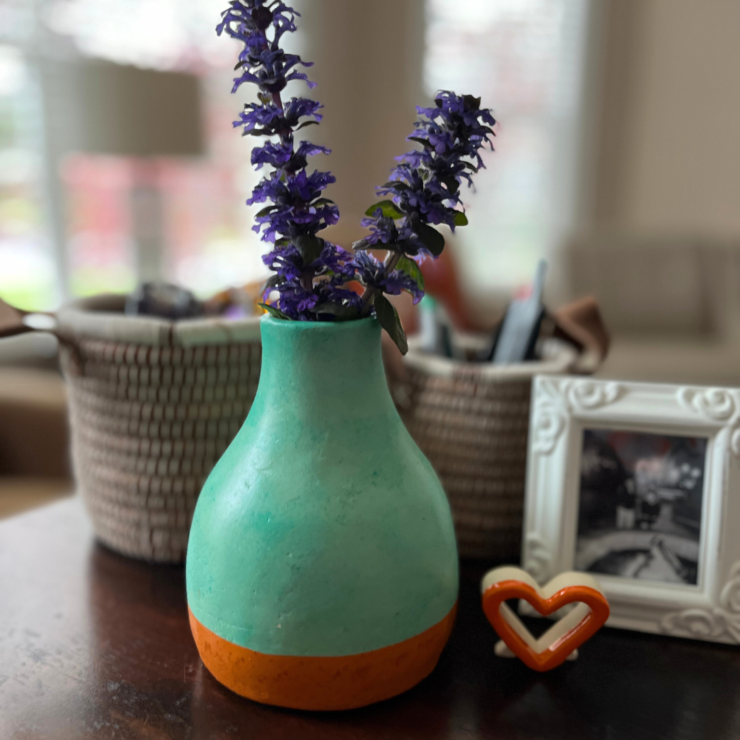 Washed Verdigris Bud Vase