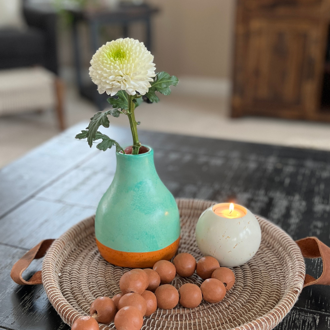 Washed Verdigris Bud Vase
