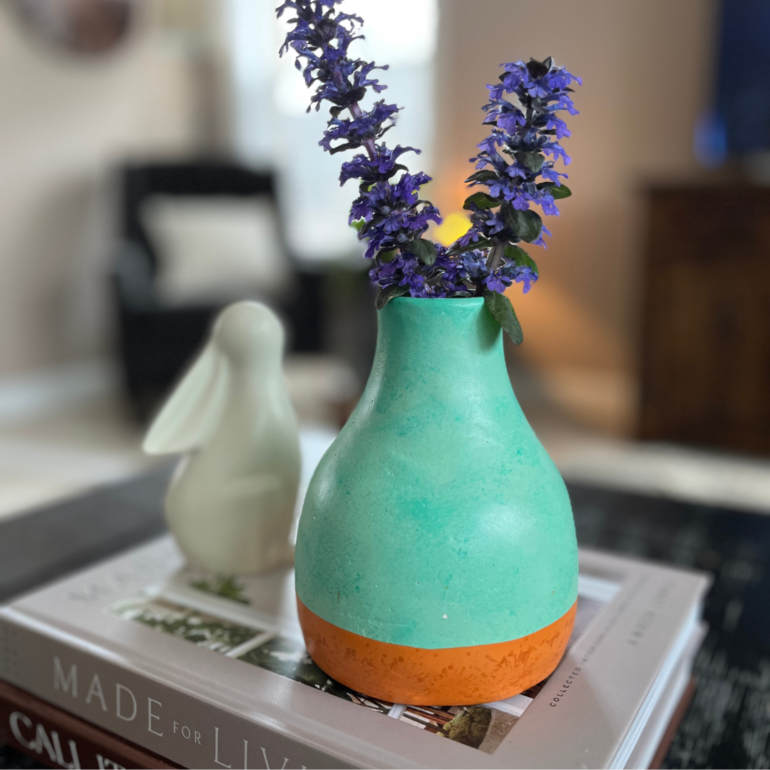 Washed Verdigris Bud Vase