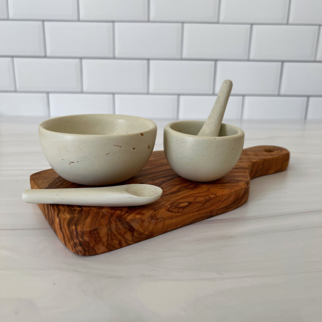 Soapstone Salt Cups and Spoons