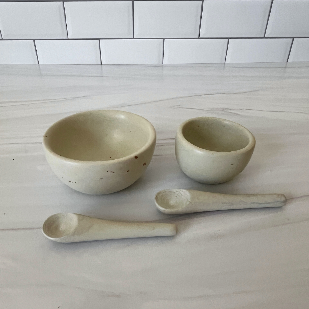 Soapstone Salt Cups and Spoons