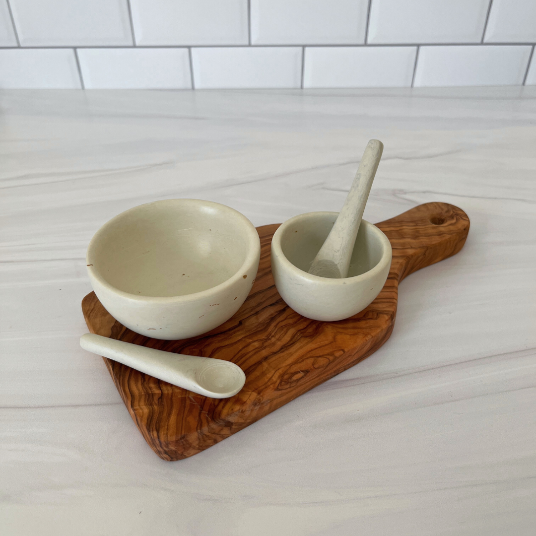 Soapstone Salt Cups and Spoons