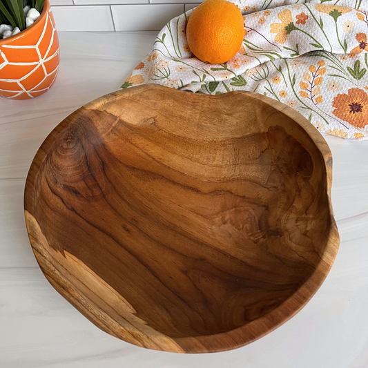 Medium Live Edge Salvaged Teak Bowl