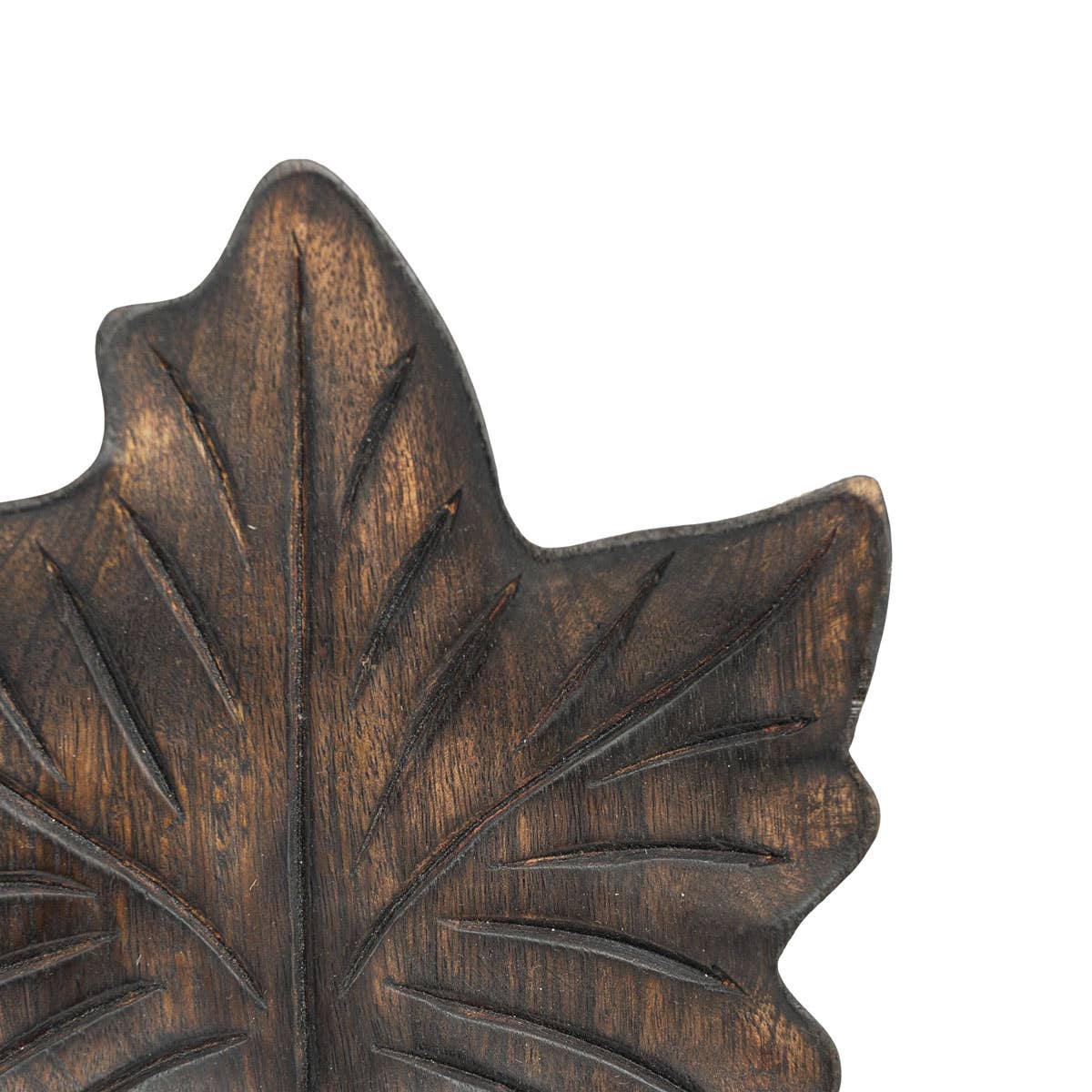 Maple Leaf Carved Wood Tray