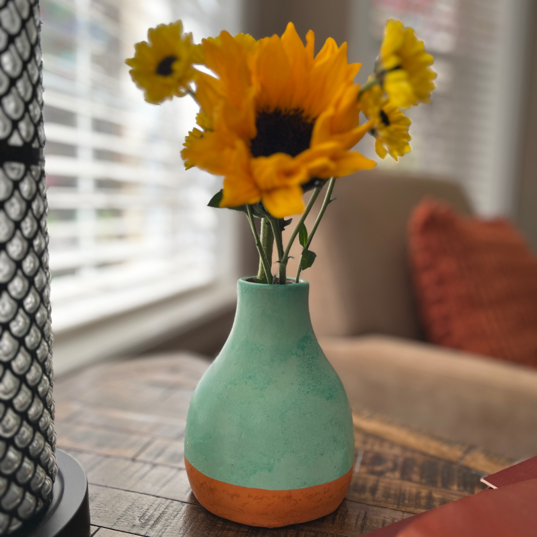 Washed Verdigris Bud Vase