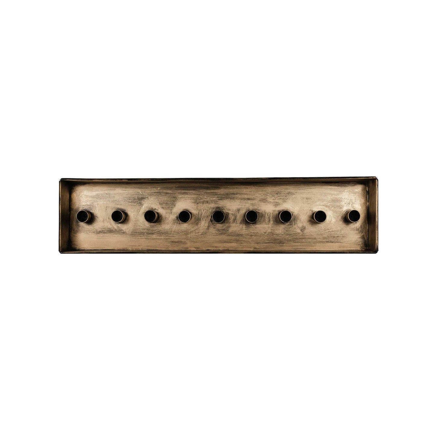 Faye 9 Taper Candle Holder Trough - Brass